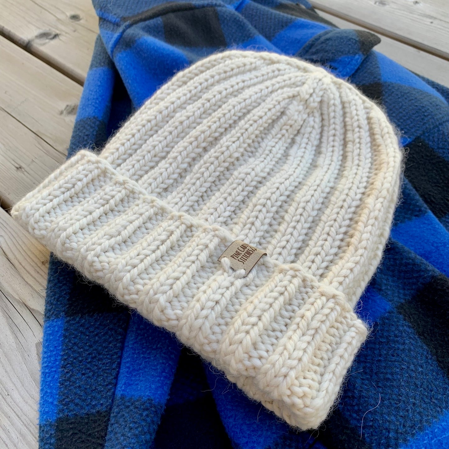 Adult Handknit Wool Hat | Cream | Natural  | Toque | Beanie