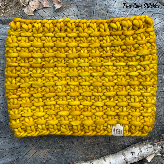 Adult Handknit Merino Wool Cowl | Neck Warmer | Yellow
