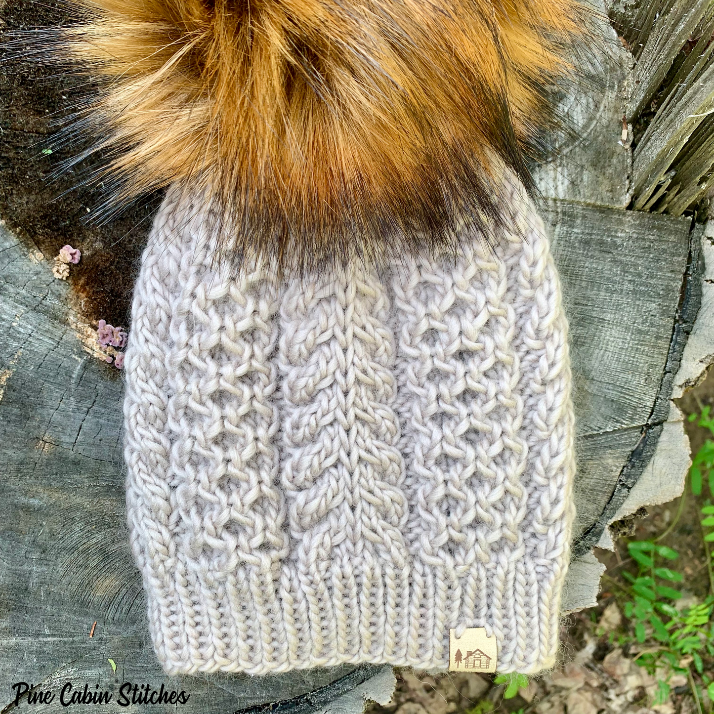 Adult Handknit Wool Hat |  Beige | Toque | Beanie