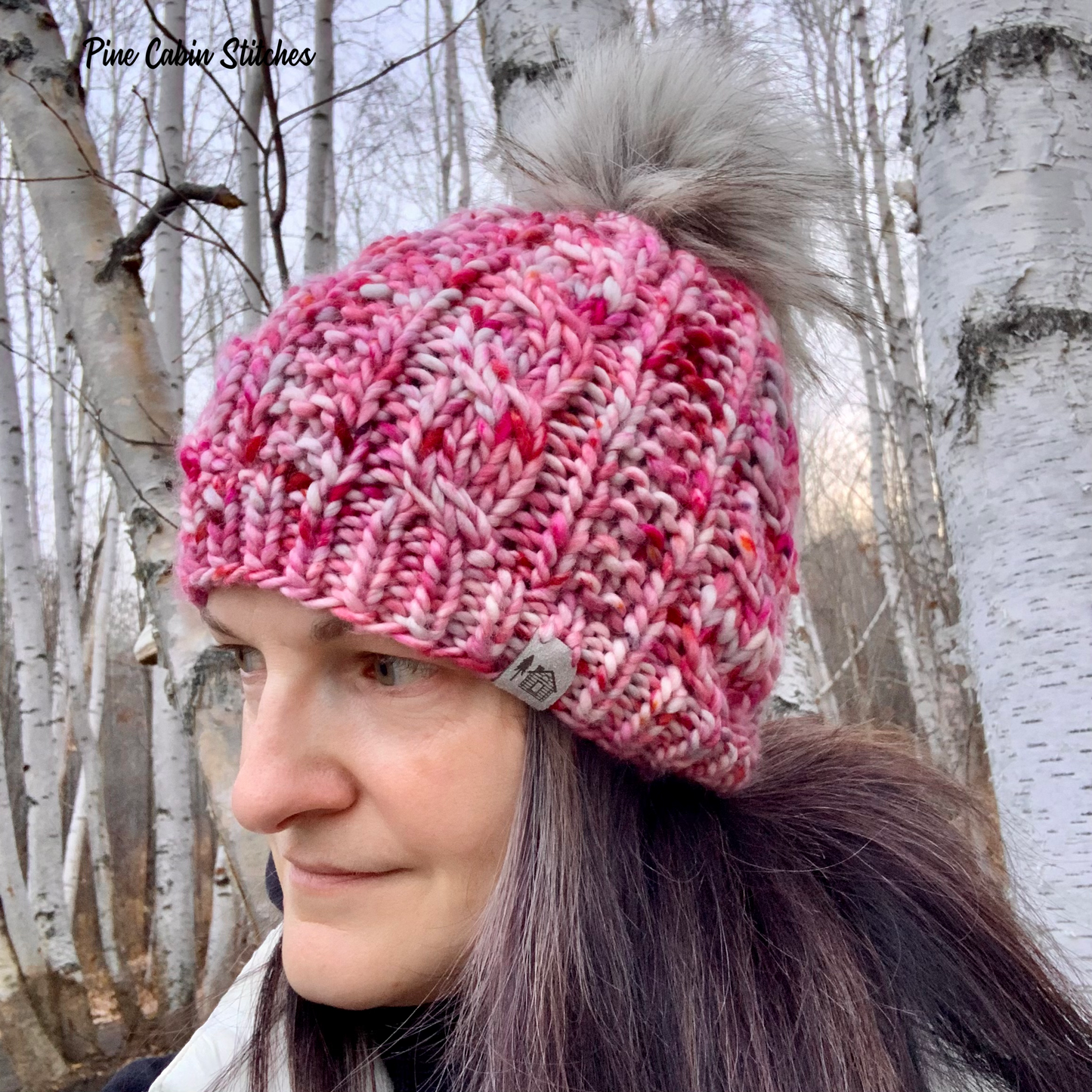 Adult Handknit Merino Wool Hat | Pink | Toque | Beanie